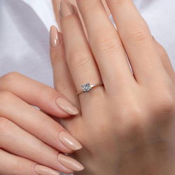 G Renk 0,30 Karat HRD Sertifikalı Tektaş Pırlanta Yüzük - 5