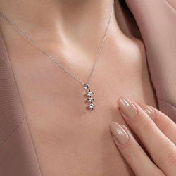0,30 Karat Tria Pırlanta Kolye - 2