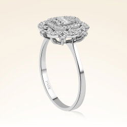 0,31 Karat Baget Fantezi Pırlanta Yüzük - 2