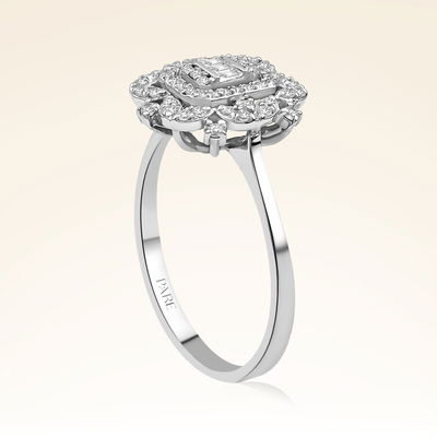 0,31 Karat Baget Fantezi Pırlanta Yüzük - Pare Pırlanta