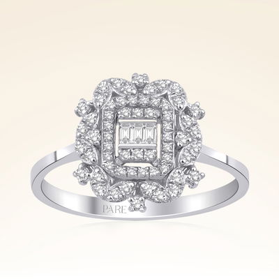 0,31 Karat Baget Fantezi Pırlanta Yüzük - Pare Pırlanta