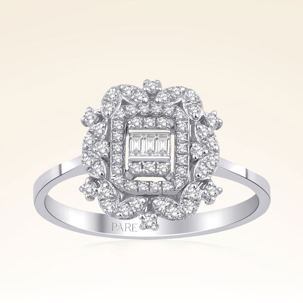 0,31 Karat Baget Fantezi Pırlanta Yüzük - Pare Pırlanta