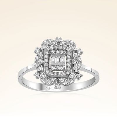 0,31 Karat Baget Fantezi Pırlanta Yüzük - Pare Pırlanta