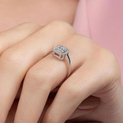 0,31 Karat Baget Pırlanta Yüzük - PR00667 - 7