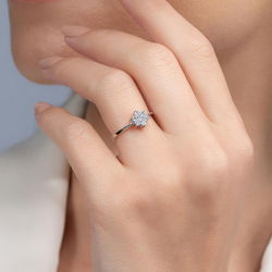 0,31 Karat Pırlanta Çiçek Yüzük - PR00309 - 4