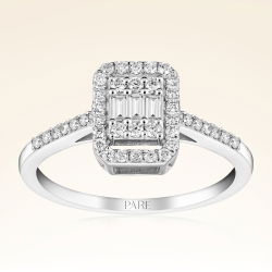 0,31 Karat Kolu Taşlı Baget Pırlanta Yüzük - 1