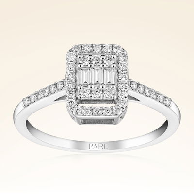 0,31 Karat Kolu Taşlı Baget Pırlanta Yüzük - Pare Pırlanta