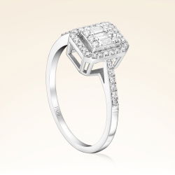 0,31 Karat Kolu Taşlı Baget Pırlanta Yüzük - 2