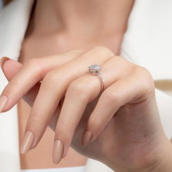 0,31 Karat Kolu Taşlı Baget Pırlanta Yüzük - 6