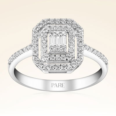 0,31 Karat Kolu Taşlı Baget Pırlanta Yüzük - Pare Pırlanta