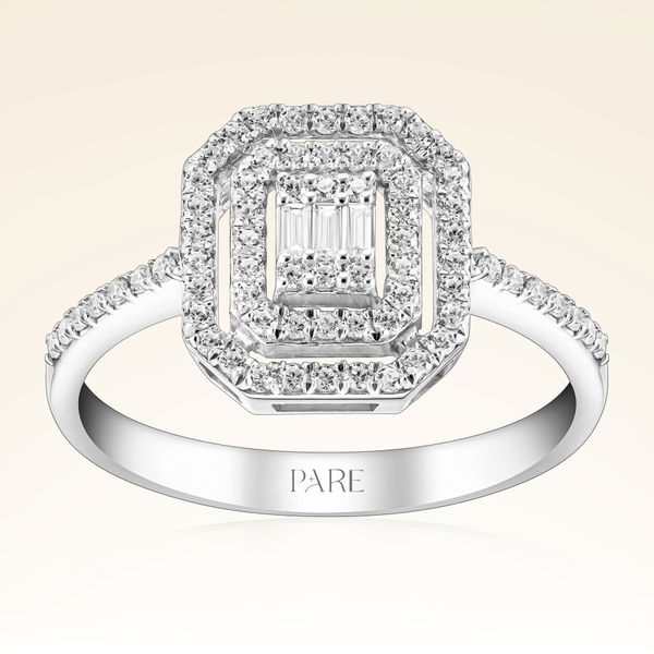 0,31 Karat Kolu Taşlı Baget Pırlanta Yüzük - Pare Pırlanta