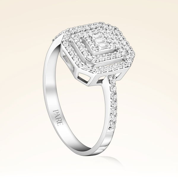 0,31 Karat Kolu Taşlı Baget Pırlanta Yüzük - Pare Pırlanta