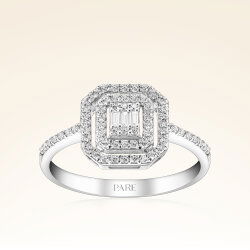 0,31 Karat Kolu Taşlı Baget Pırlanta Yüzük - 1