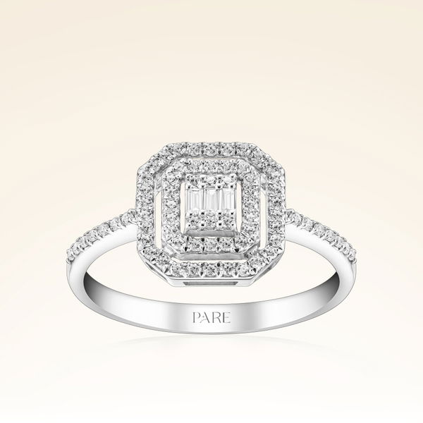 0,31 Karat Kolu Taşlı Baget Pırlanta Yüzük - Pare Pırlanta