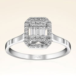 0,32 Karat Baget Pırlanta Yüzük - PR00607 - 1