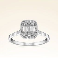 0,32 Karat Baget Pırlanta Yüzük - 1