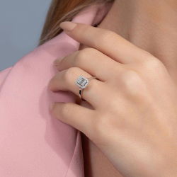 0,32 Karat Baget Pırlanta Yüzük - PR00607 - 5