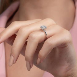 0,32 Karat Baget Pırlanta Yüzük - PR00607 - 6