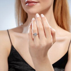  0,32 Karat Baget Pırlanta Yüzük - 4