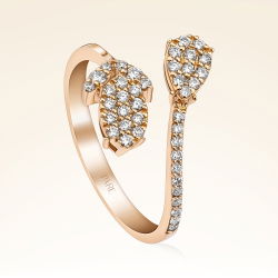 0,32 Karat Pırlanta İkili Rose Yüzük - 2