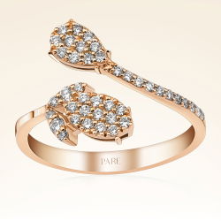 0,32 Karat Pırlanta İkili Rose Yüzük - 1