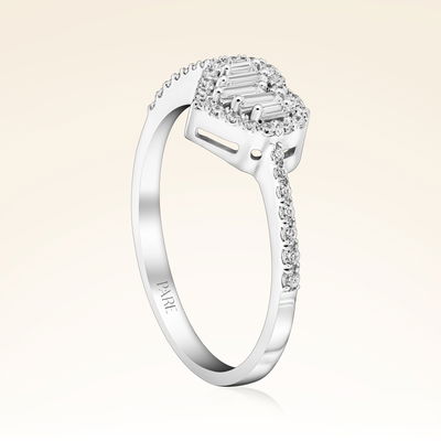 0,32 Karat Baget Kalp Pırlanta Yüzük - Pare Pırlanta