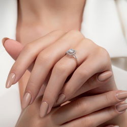 0,32 Karat Kolu Taşlı Baget Pırlanta Yüzük - PR00174 - 6