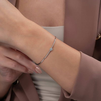 0,32 Karat Tektaş Pırlanta Bileklik - Pare Pırlanta