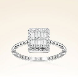 0,33 Karat Baget Pırlanta Yüzük - 1