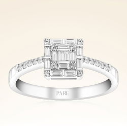 0,33 Karat Kolu Taşlı Baget Pırlanta Yüzük - PR00187 - 1