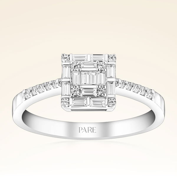 0,33 Karat Kolu Taşlı Baget Pırlanta Yüzük - Pare Pırlanta