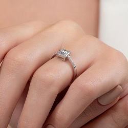 0,33 Karat Kolu Taşlı Baget Pırlanta Yüzük - PR00187 - 7