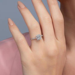 0,33 Karat Kolu Taşlı Baget Pırlanta Yüzük - PR00757 - 5