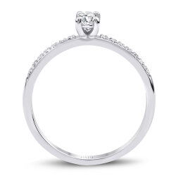 0,33 Karat Kolu Taşlı Oval Pırlanta Yüzük - PR01427 - 3