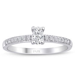 0,33 Karat Kolu Taşlı Oval Pırlanta Yüzük - PR01427 - 1