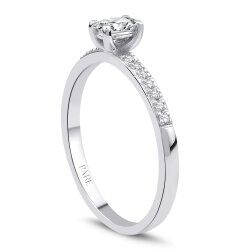 0,33 Karat Kolu Taşlı Oval Pırlanta Yüzük - PR01427 - 2