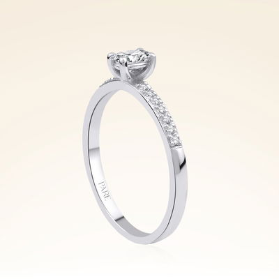 0,33 Karat Kolu Taşlı Oval Pırlanta Yüzük - Pare Pırlanta