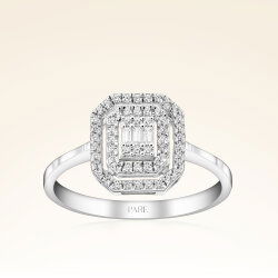 0,33 Karat Baget Pırlanta Yüzük - 1