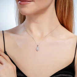 0,33 Karat Pırlanta Damla Kolye - 2