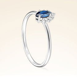 0,34 Karat Pırlanta Safir Yüzük - PR00271-8 - 2