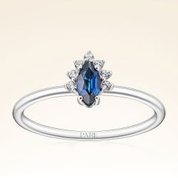 0,34 Karat Pırlanta Safir Yüzük - PR00271-8 - 1