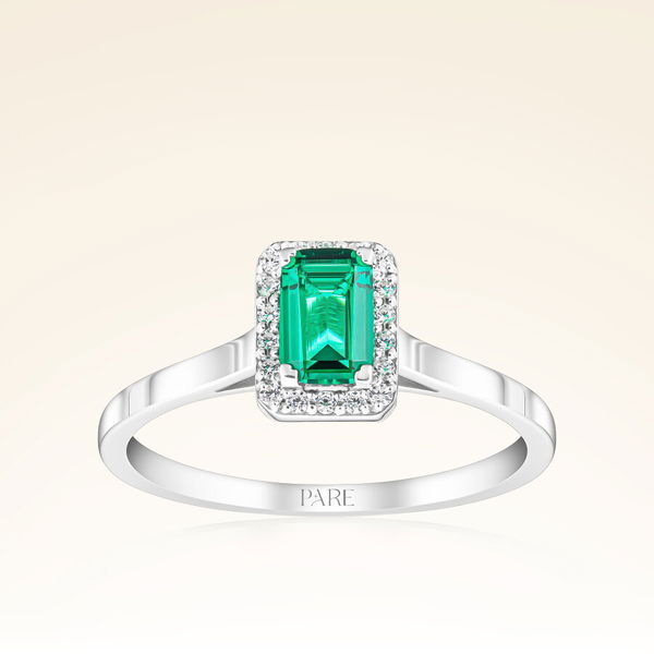 0,34 Karat Zümrüt Pırlanta Yüzük - Pare Pırlanta