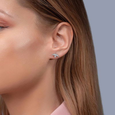 0,35 Karat Fantezi Pırlanta Küpe - Pare Pırlanta