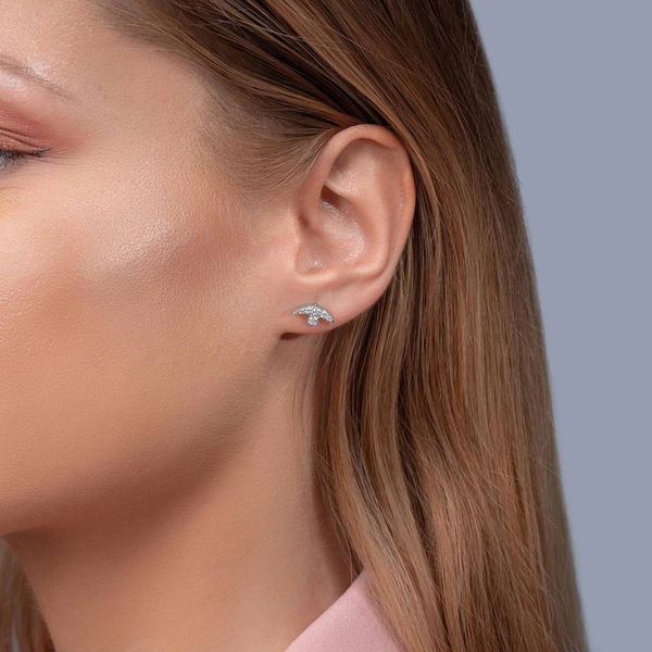 0,35 Karat Fantezi Pırlanta Küpe - Pare Pırlanta