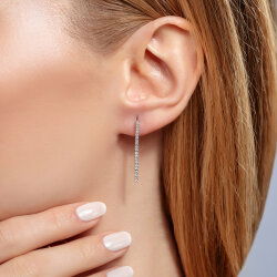 0,35 Karat Fantezi Suyolu Küpe - 2