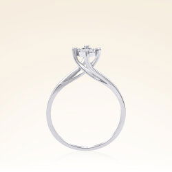 0,35 Karat Görünümlü Coronet Tektaş Kalp Pırlanta Yüzük - 3