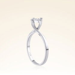 0,35 Karat Görünümlü Coronet Tektaş Kalp Pırlanta Yüzük - 2