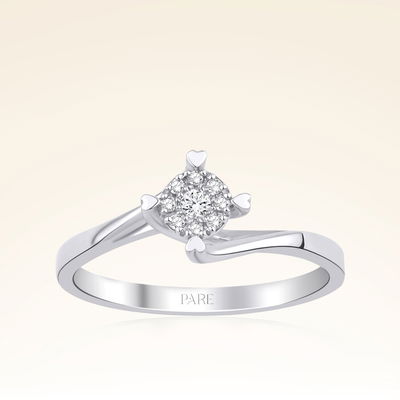 0,35 Karat Görünümlü Coronet Tektaş Kalp Pırlanta Yüzük - Pare Pırlanta