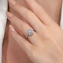 0,35 Karat Kolu Taşlı Baget Pırlanta Yüzük - PR00070 - 5