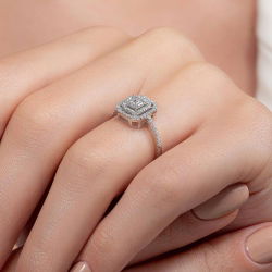 0,35 Karat Kolu Taşlı Baget Pırlanta Yüzük - PR00070 - 7